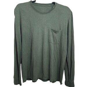 Taylor Stitch Mens Heavy Bag Long Sleeve Pocket Tee Olive Green Size 40 M